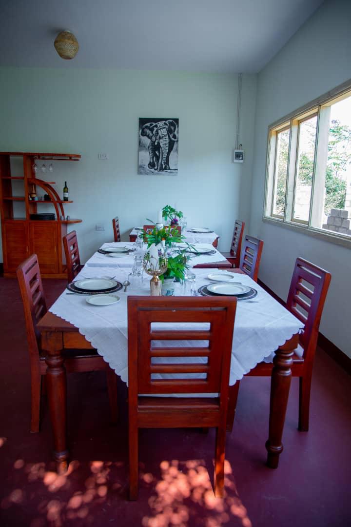 Dining area with elegant table setting